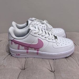 Nike Air force 1 custom drip in pink - Women's Size 8